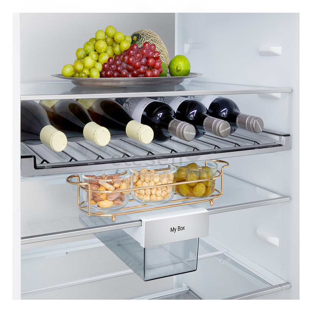 LG, Total No Frost, 375 L, aukštis 203 cm, juodo nerūdijančio plieno - Šaldytuvas