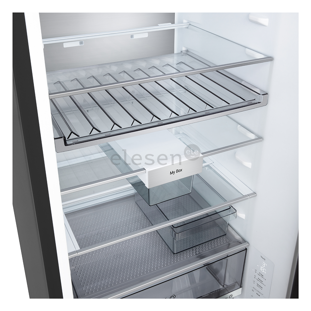 LG, Total No Frost, 375 L, aukštis 203 cm, juodo nerūdijančio plieno - Šaldytuvas