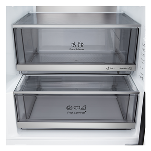 LG, Total No Frost, 375 L, aukštis 203 cm, juodo nerūdijančio plieno - Šaldytuvas