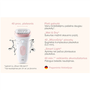 Braun Silk epil 7, white/pink - Epilator