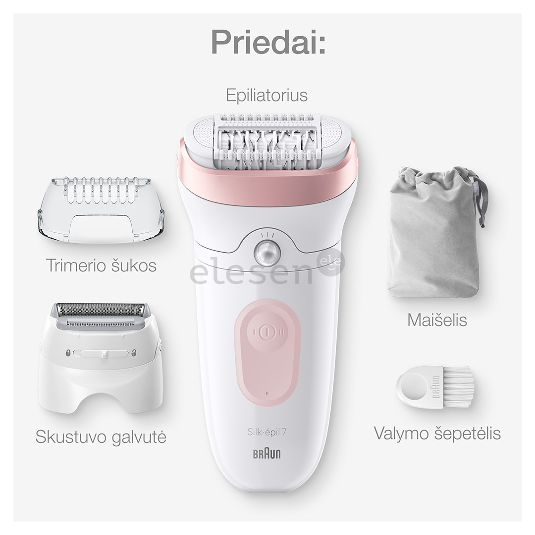 Braun Silk epil 7, white/pink - Epilator