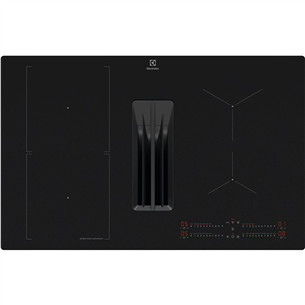 Electrolux 600 Series, width 80 cm, black - Built-in induction hob with cooker hood ECC83443CZ