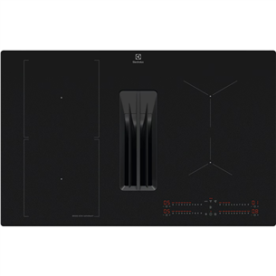 Electrolux 600 Series, plotis 80 cm, juoda - Įmontuojama indukcinė kaitlentė su gartraukiu ECC83443CZ
