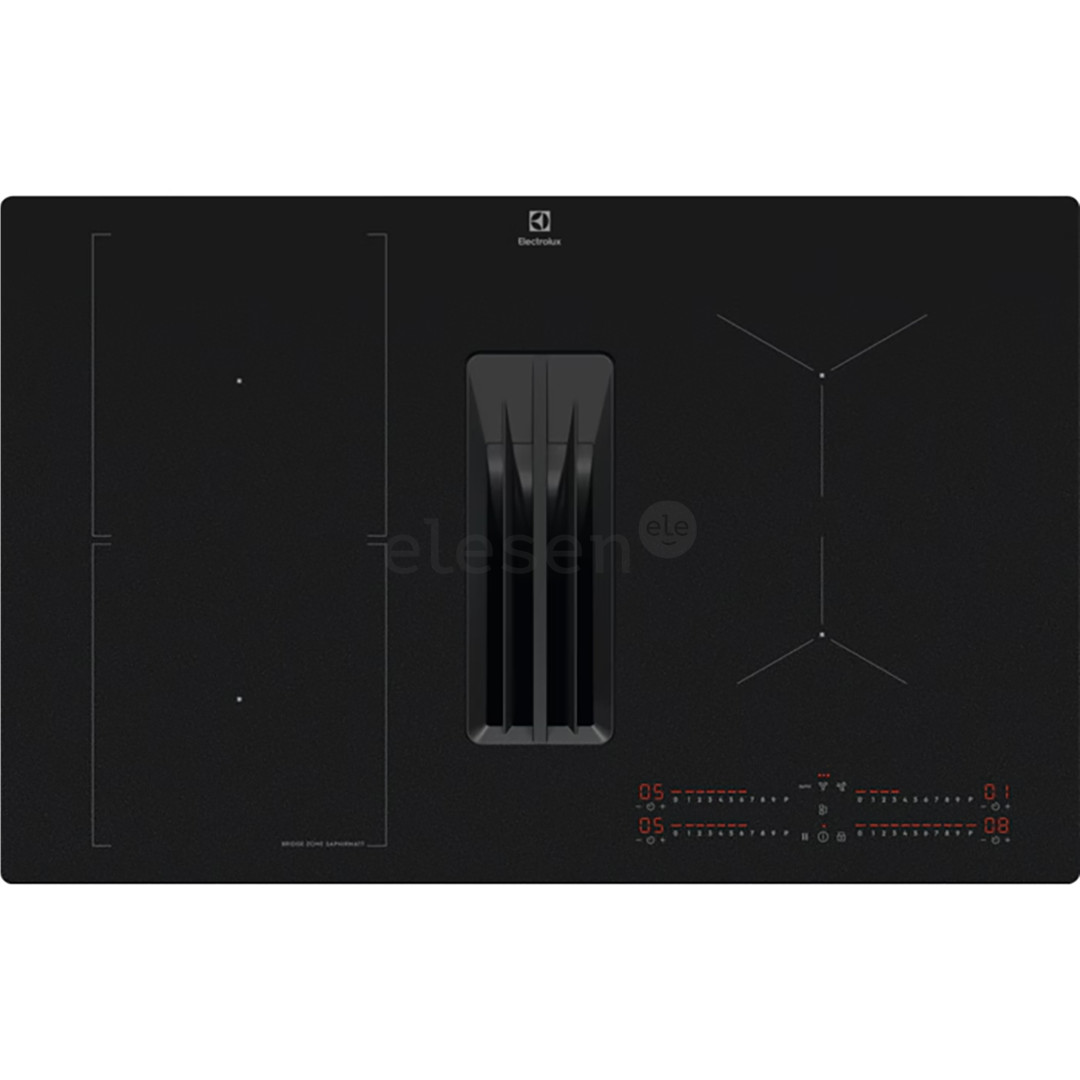 Electrolux 600 Series, ширина 80 см, черный - Интегрируемая индукционная варочная панель с вытяжкой