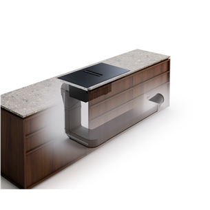 Electrolux 600 Series, plotis 80 cm, juoda - Įmontuojama indukcinė kaitlentė su gartraukiu