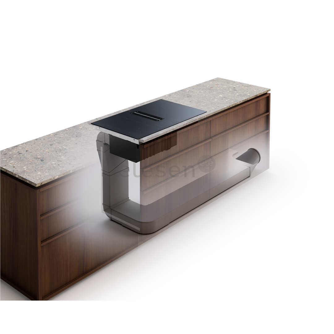 Electrolux 600 Series, plotis 80 cm, juoda - Įmontuojama indukcinė kaitlentė su gartraukiu