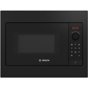 Bosch Series 2, 20 L, 800 W, juoda - Įmontuojama mikrobangų krosnelė BFL523MB4
