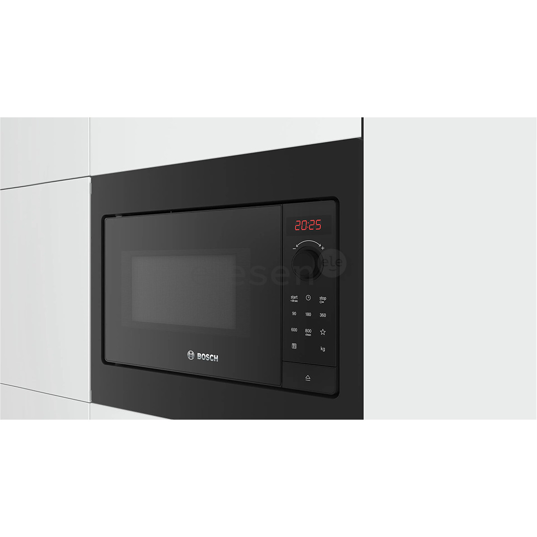 Bosch Series 2, 20 L, 800 W, black - Built-in microwave oven