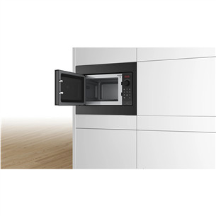 Bosch Series 2, 20 L, 800 W, black - Built-in microwave oven