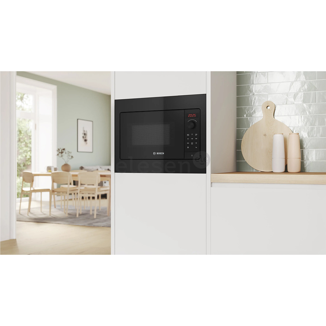 Bosch Series 2, 20 L, 800 W, black - Built-in microwave oven