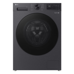 LG, 9 kg, depth 47.5 cm, 1200 rpm, matte black - Front load washing machine F2X50S9TBB.AEBQNMR