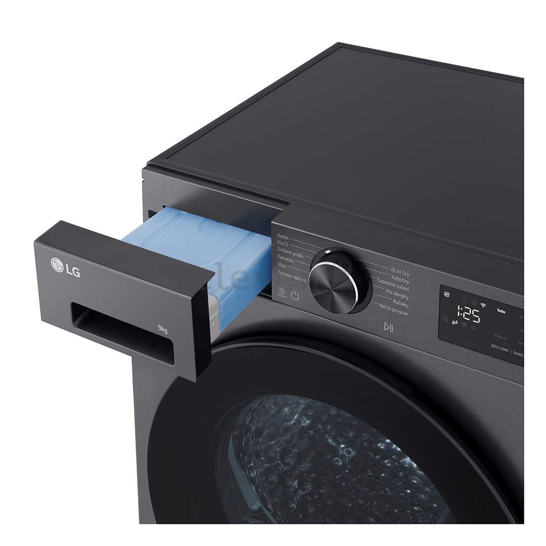 LG, šilumos siurblys, 9 kg, gylis 66 cm, matinė juoda - Džiovyklė