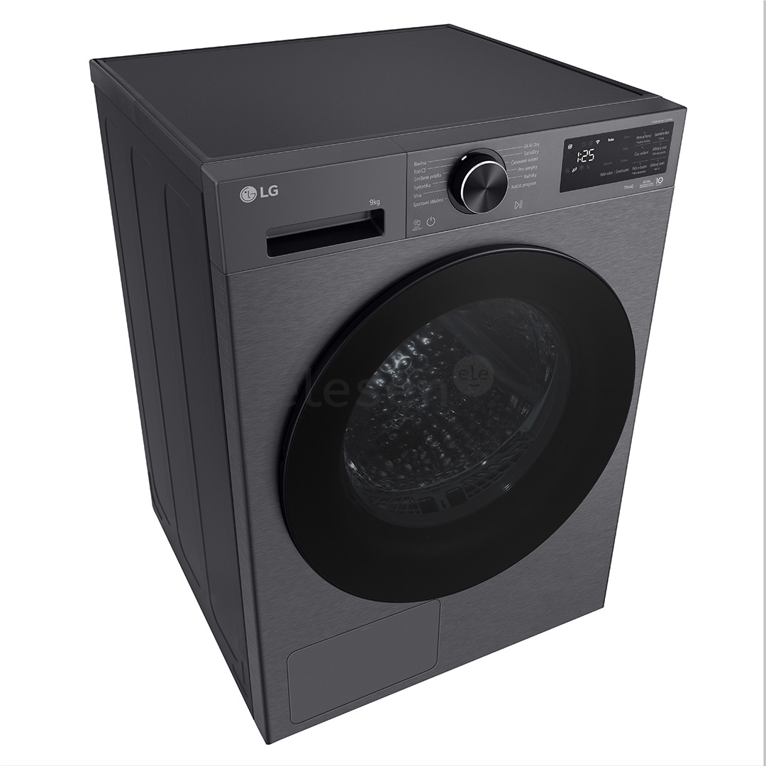 LG, Heat pump, 9 kg, depth 66 cm, matte black - Clothes dryer