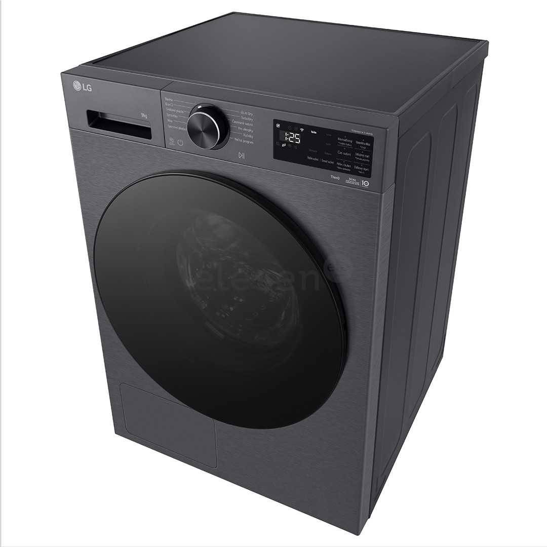 LG, Heat pump, 9 kg, depth 66 cm, matte black - Clothes dryer