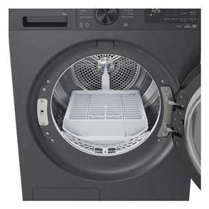 LG, šilumos siurblys, 9 kg, gylis 66 cm, matinė juoda - Džiovyklė