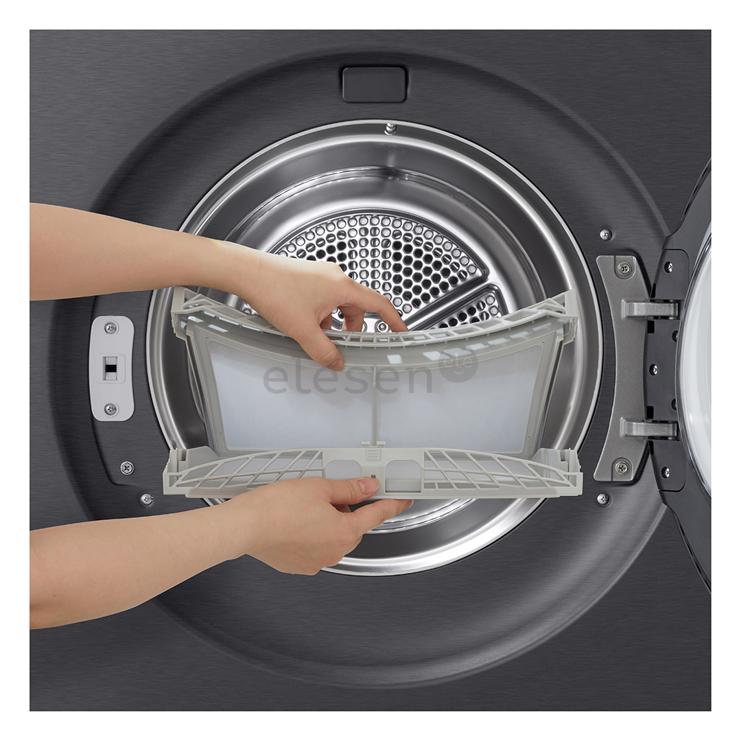 LG, šilumos siurblys, 9 kg, gylis 66 cm, matinė juoda - Džiovyklė