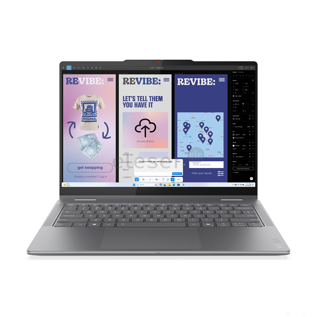 Lenovo Yoga 7i 2-in-1, 14'', WUXGA, OLED, Ultra 5, 16 GB, 512 GB, SWE, pilkas - Nešiojamasis kompiuteris 83JQ0003MX