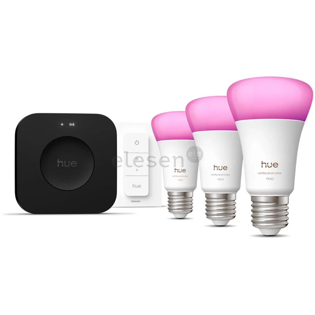 Philips Hue White & Color Ambiance starter set, E27, 3 vnt. - Išmaniųjų lempučių rinkinys