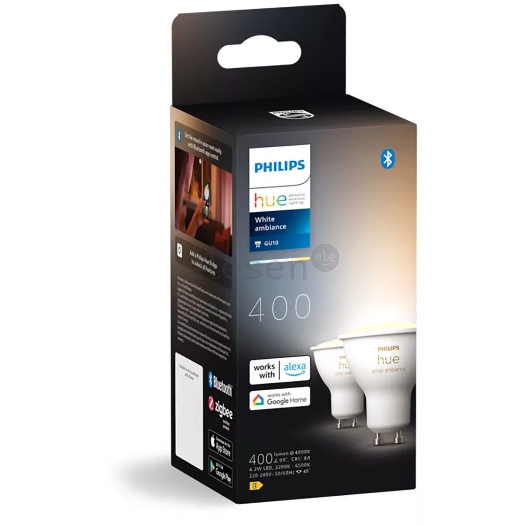 Philips Hue White Ambiance, GU10, 2 pcs, white - Smart light
