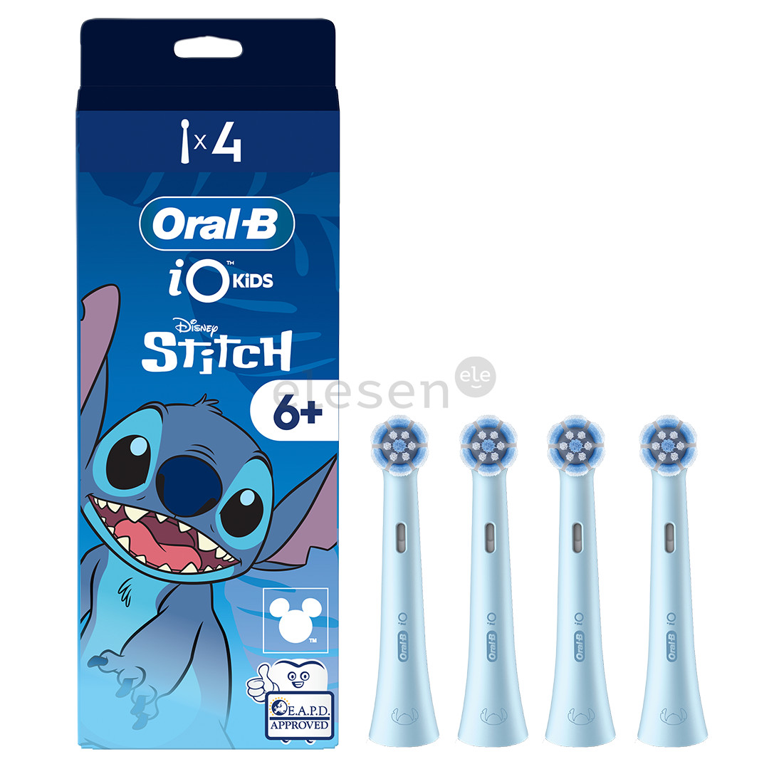 Braun Oral-B iO, Kids Disney Stitch, 4 vnt. - Dantų šepetėlių antgaliai
