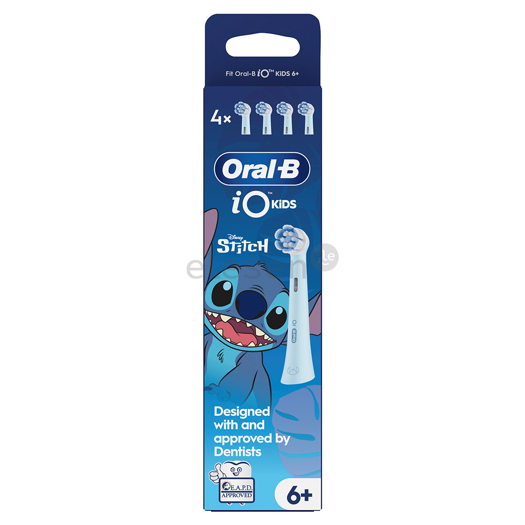 Braun Oral-B iO, Kids Disney Stitch, 4 vnt. - Dantų šepetėlių antgaliai