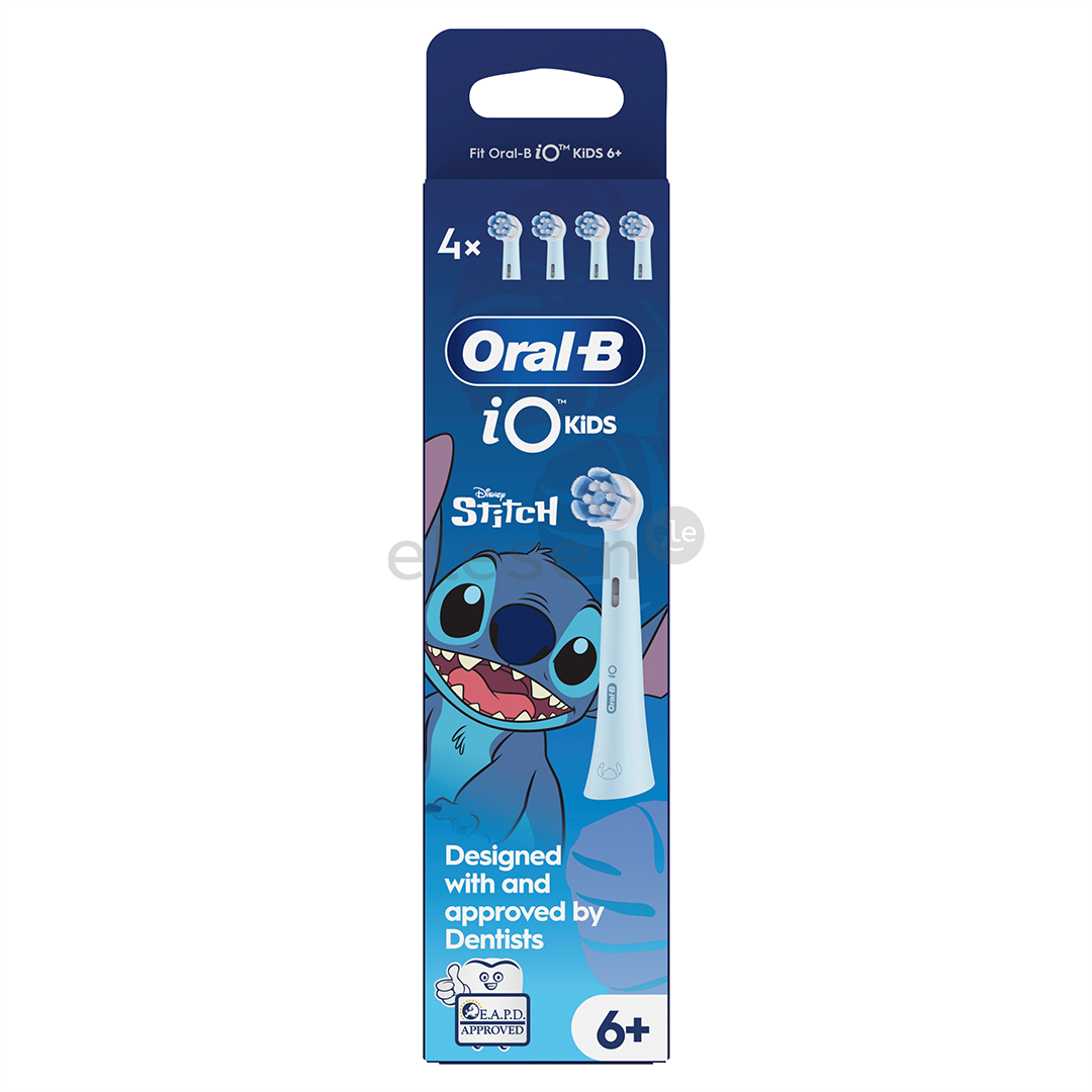 Braun Oral-B iO, Kids Disney Stitch, 4 vnt. - Dantų šepetėlių antgaliai