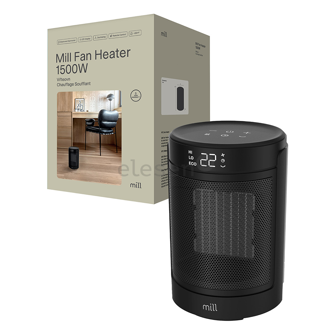 Mill, 1500 W, black - Ceramic fan heater