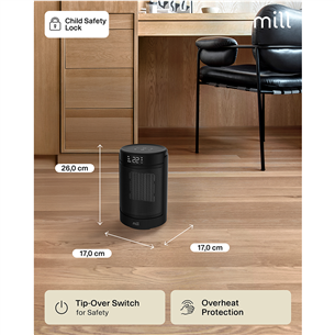 Mill, 1500 Вт, черный - Керамический термовентилятор