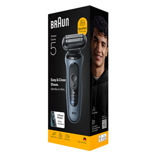 Braun Series 5, Wet & Dry, blue - Beard trimmer