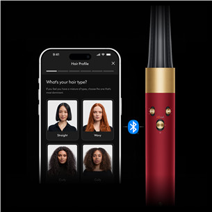 Dyson Airwrap i.d.™, Bluetooth®, 1300 W, Straight+Wavy, Red Velvet/Gold - Airstyler