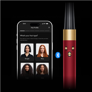 Dyson Airwrap i.d.™, Bluetooth®, 1300 W, Straight+Wavy, Red Velvet/Gold - Airstyler