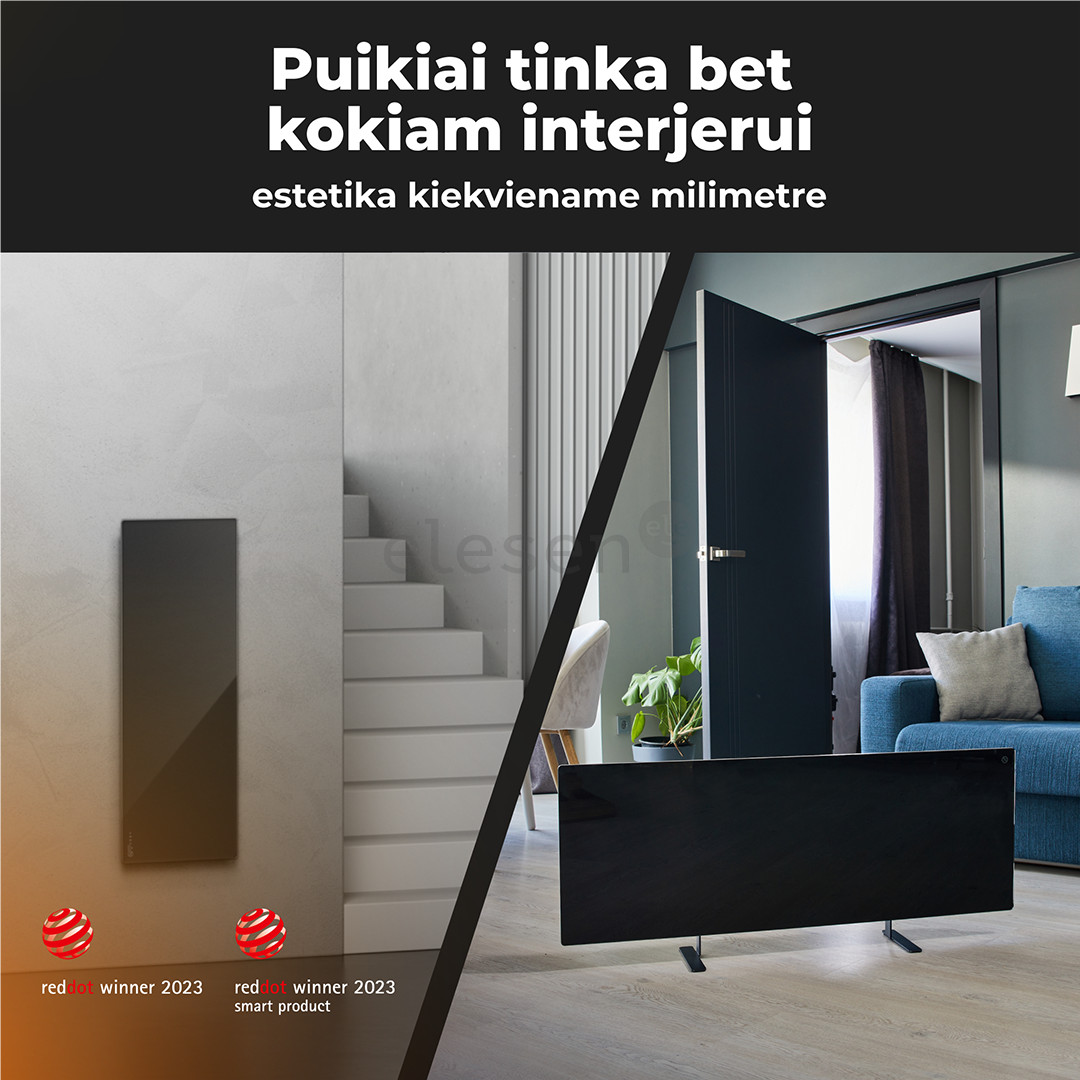 Aeno, 700 Вт, черный - Умный электрический радиатор