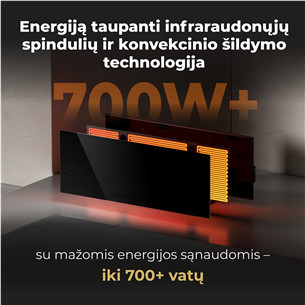 Aeno, 700 Вт, черный - Умный электрический радиатор