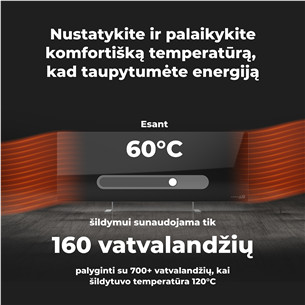 Aeno, 700 Вт, черный - Умный электрический радиатор