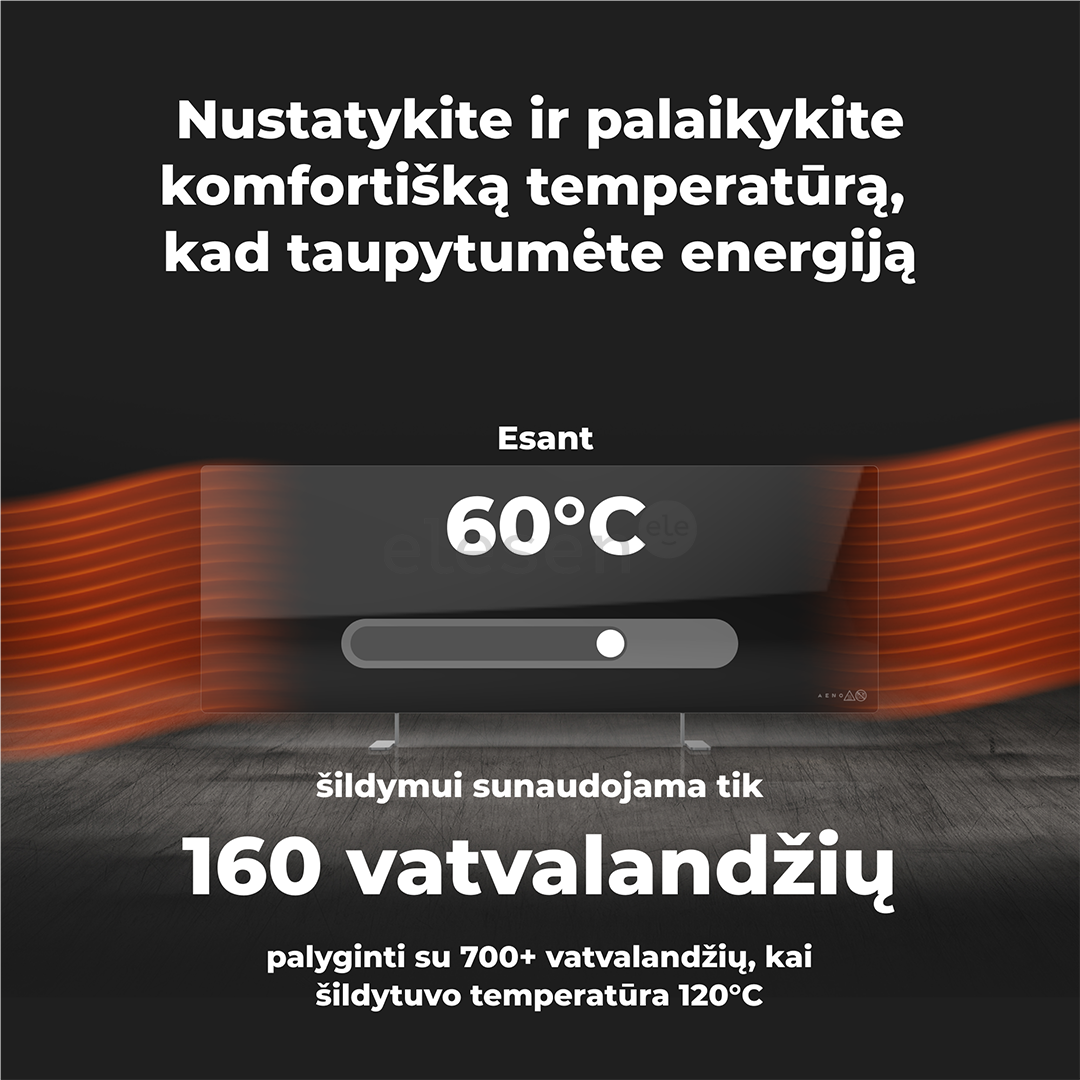 Aeno, 700 W, black - Premium Eco Smart heater