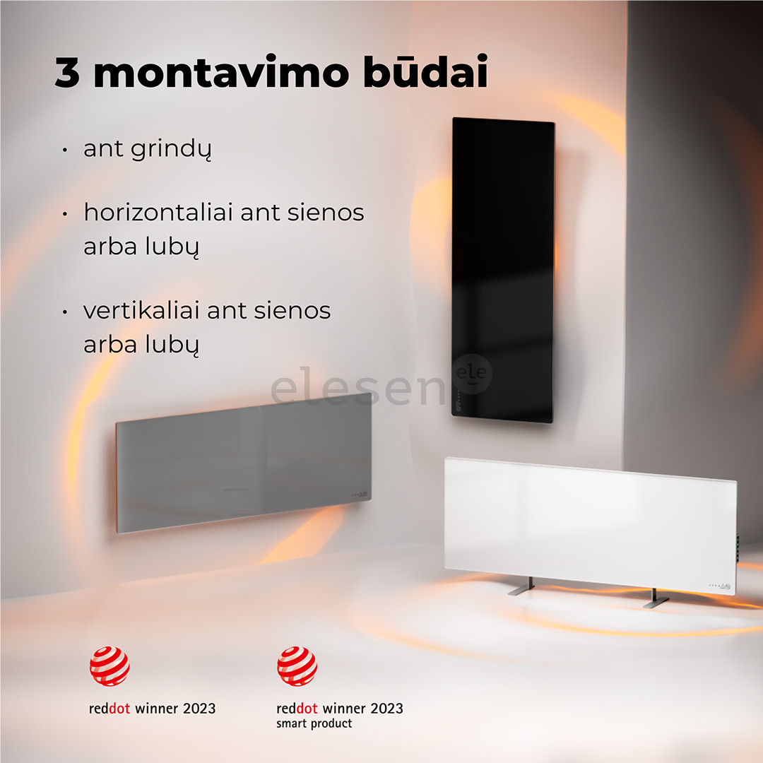 Aeno, 700 Вт, черный - Умный электрический радиатор