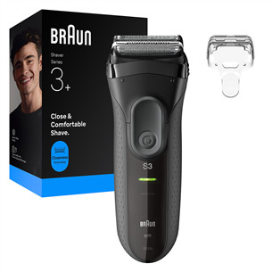 Braun Series 3+, pilka - Barzdaskutė 3000GREY