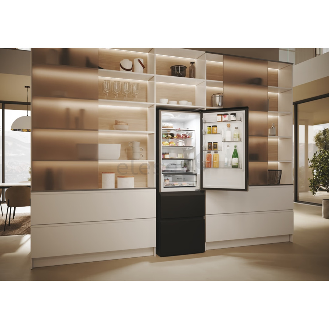 Haier 3D 60 Series 5, Total No Frost, 360 L, aukštis 185 cm, juodas - Šaldytuvas