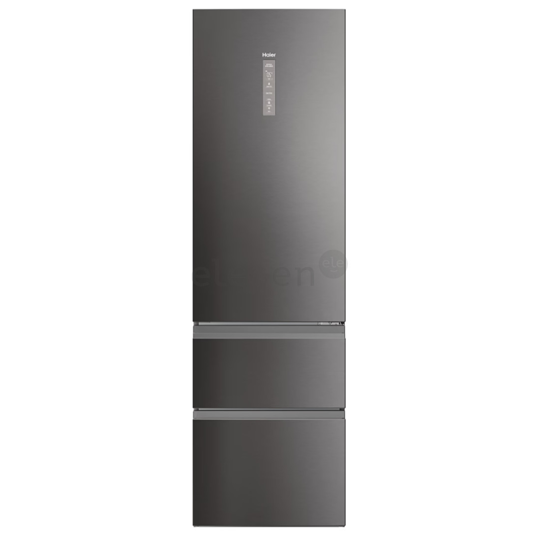 Haier 3D 60 Series 7, No Frost, 414 L, aukštis 205 cm, tamsaus nerūdijančio plieno - Šaldytuvas