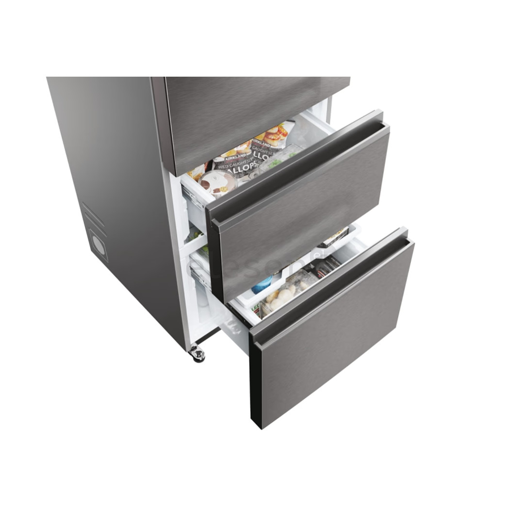 Haier 3D 60 Series 7, No Frost, 414 L, aukštis 205 cm, tamsaus nerūdijančio plieno - Šaldytuvas