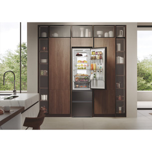 Haier 3D 60 Series 7, No Frost, 414 L, aukštis 205 cm, tamsaus nerūdijančio plieno - Šaldytuvas