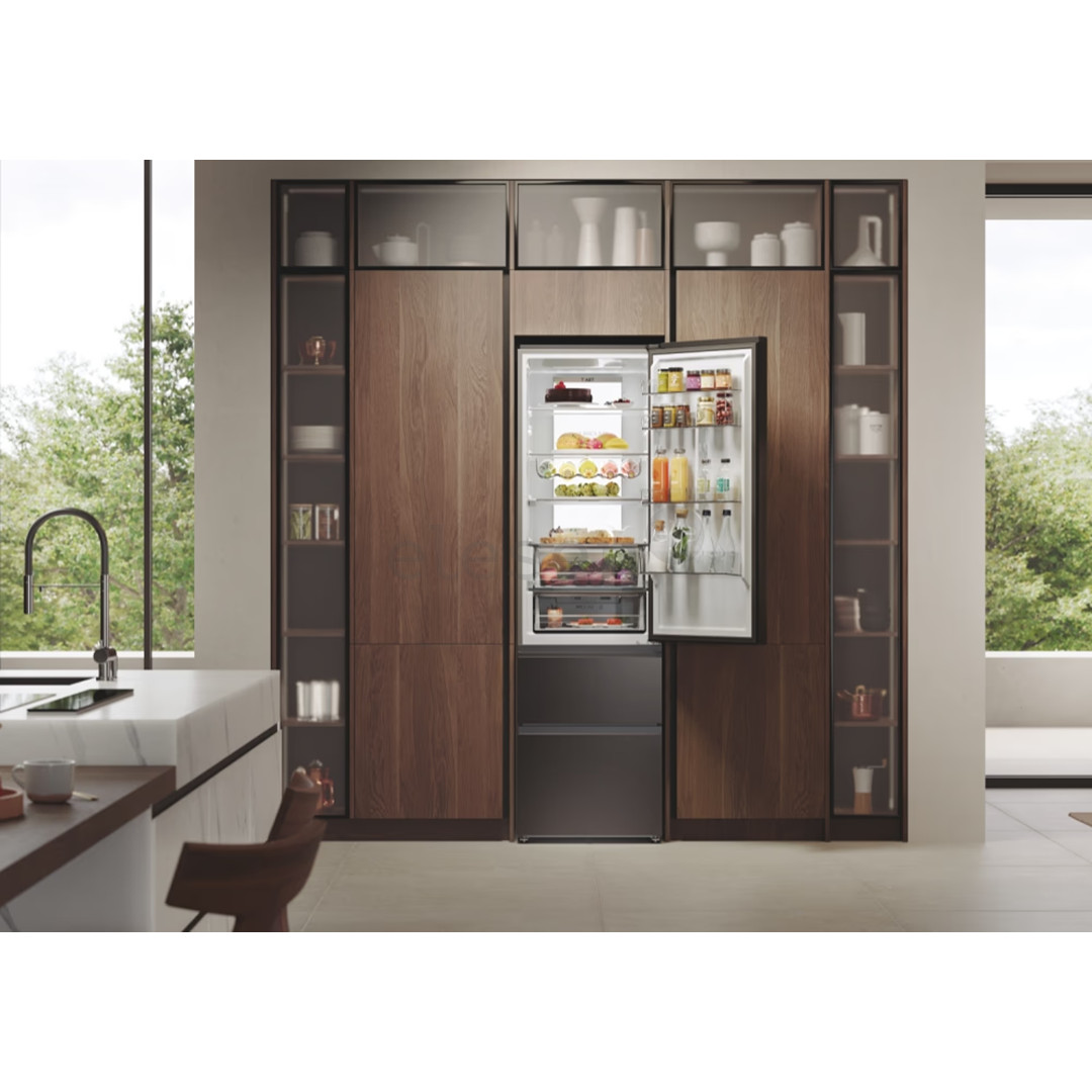 Haier 3D 60 Series 7, No Frost, 414 L, aukštis 205 cm, tamsaus nerūdijančio plieno - Šaldytuvas