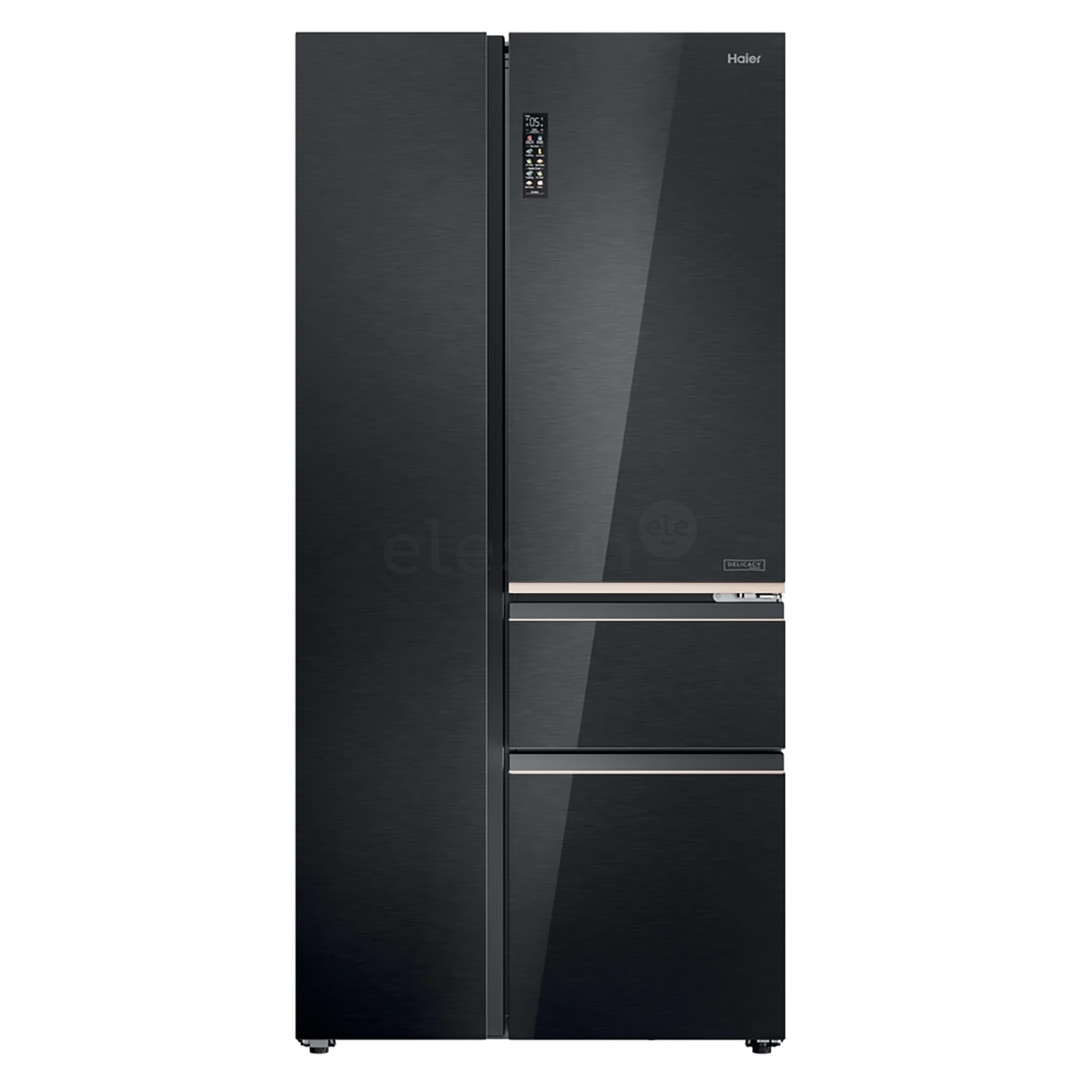 Haier S+ 4D 7, No Frost, 601 L, aukštis 190 cm, juodas - SBS Šaldytuvas