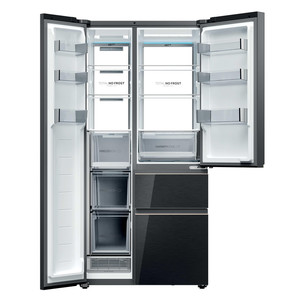 Haier S+ 4D 7, No Frost, 601 L, aukštis 190 cm, juodas - SBS Šaldytuvas