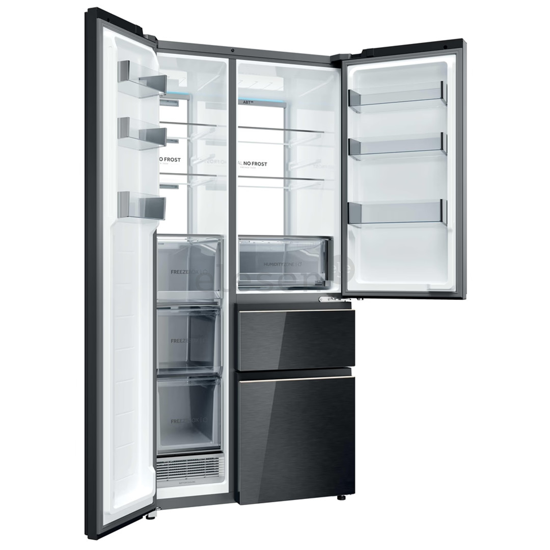 Haier S+ 4D 7, No Frost, 601 L, aukštis 190 cm, juodas - SBS Šaldytuvas