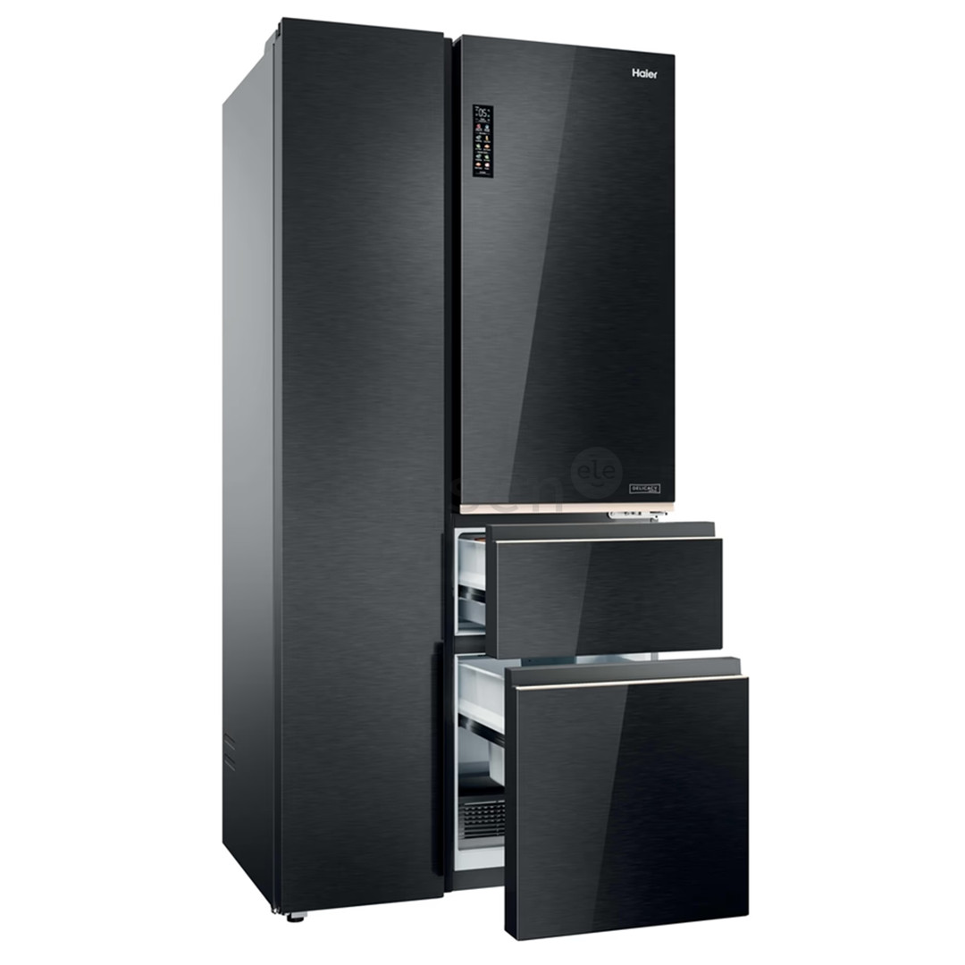 Haier S+ 4D 7, No Frost, 601 L, aukštis 190 cm, juodas - SBS Šaldytuvas