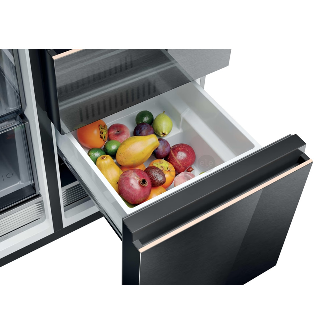Haier S+ 4D 7, No Frost, 601 L, aukštis 190 cm, juodas - SBS Šaldytuvas