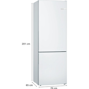 Bosch, Series 6, 419 L, aukštis 201 cm, baltas - Šaldytuvas
