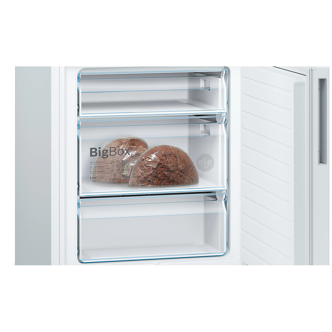 Bosch, Series 6, 419 L, aukštis 201 cm, baltas - Šaldytuvas