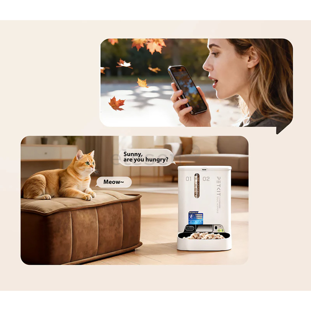 Petkit YumShare Dual-hopper 2, balta - Automatinė šėrykla su kamera